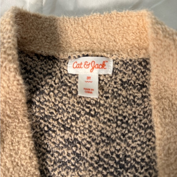 Cat & Jack Leopard Girls Cardigan Sweater - Picture 3 of 4